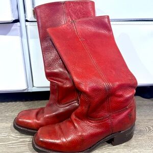 RARE Deep Red Frye Campus Boots